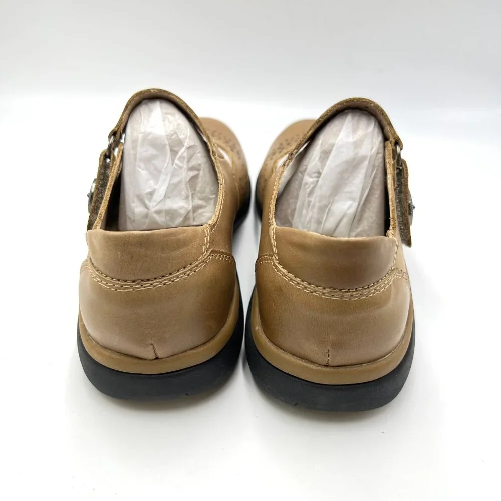 9.5N 9.5 NARROW WIDTH‎ Propet Selena Brown Leather Mary Jane Comfort Flats Shoes